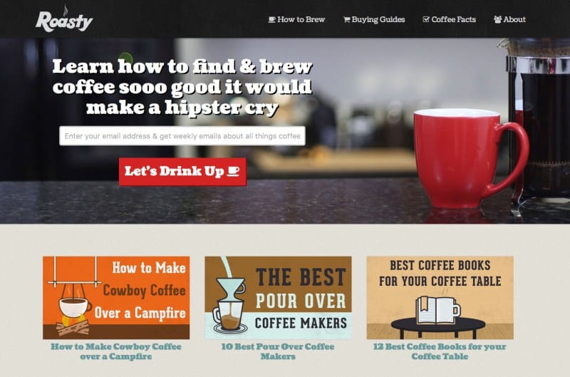 Original Roasty Coffee Homepage Design
