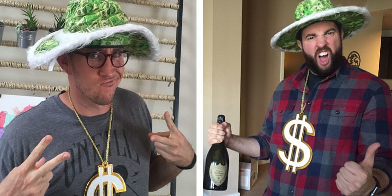 Acuity Scheduling Sent Us Champange, and Hats, and Gold Chains!