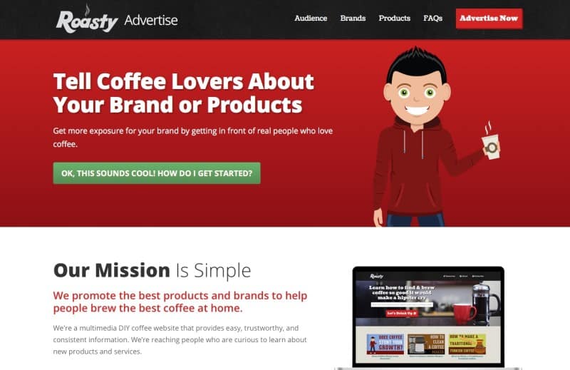 Roasty Coffee Advertise Page