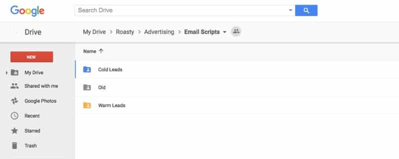 Email Script Folders in Google Drive