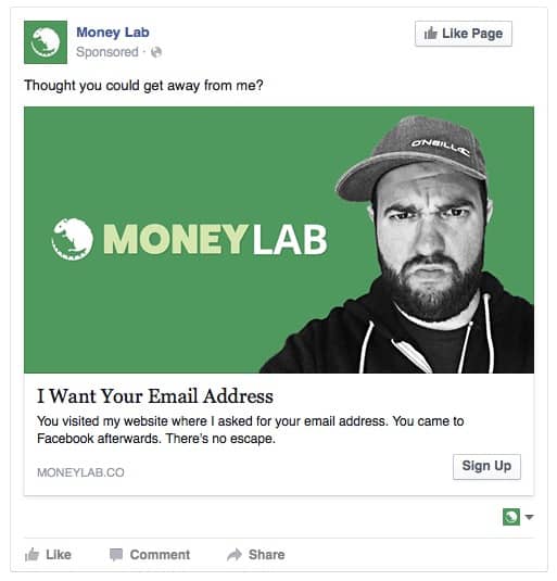 Fucking Email Facebook Retargeting Ad