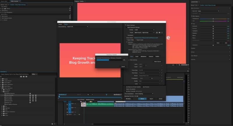 Exporting Asana For Bloggers videos from Adobe Premiere