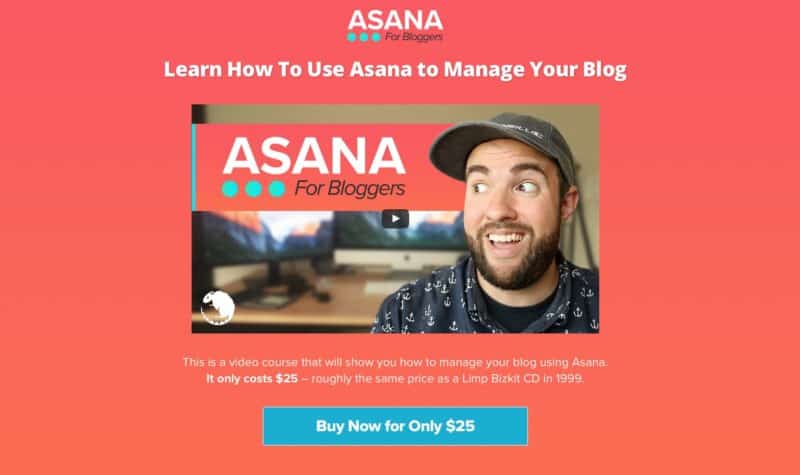 Asana For Bloggers sales page header