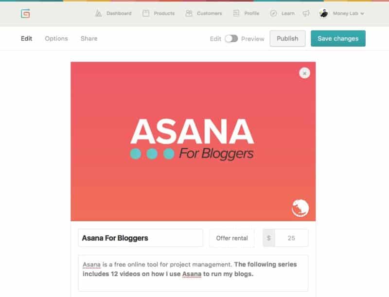 Getting Gumroad Set up for Asana for Bloggers