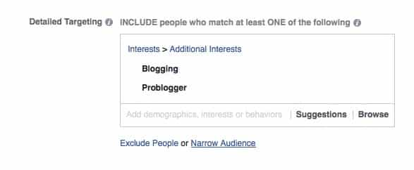 Facebook Ad Narrow Audience