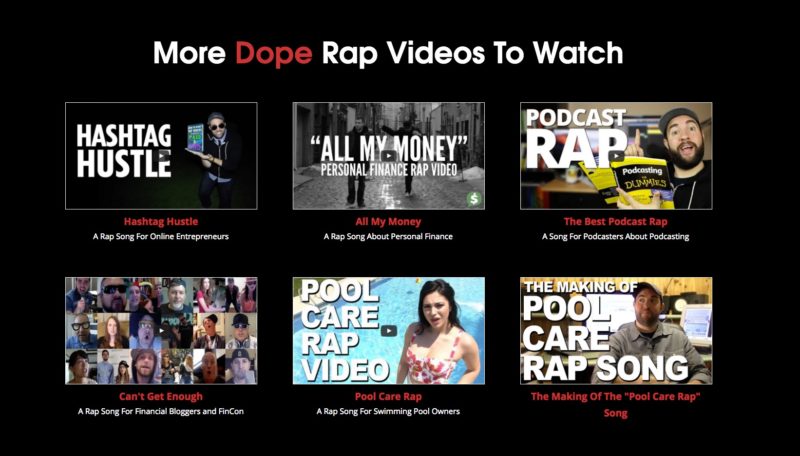 Landing Page Rap Videos
