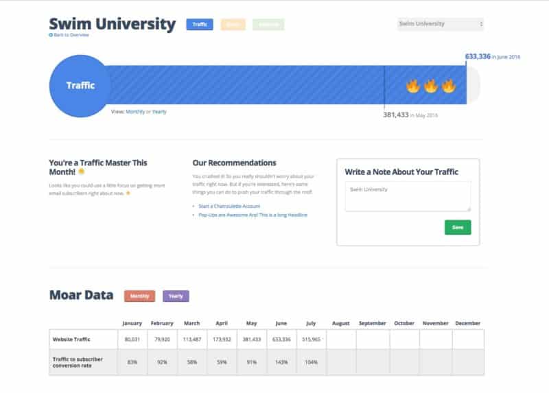 Designed Traffic Details Page