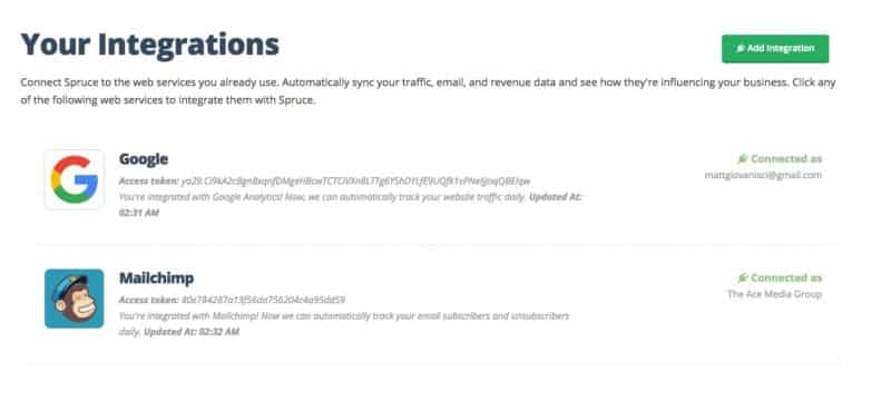 Connect to a Google Analytics or Mailchimp account