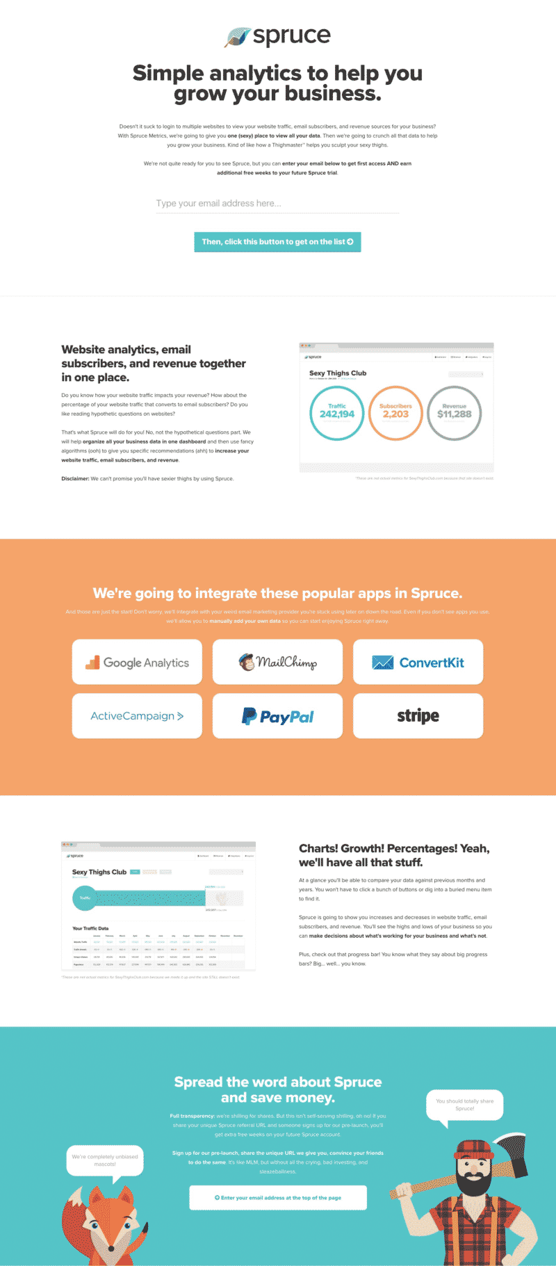 Spruce Pre-launch Landing Page