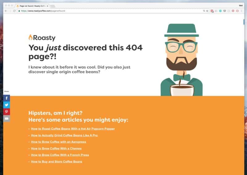 Roasty Coffee 404 Page