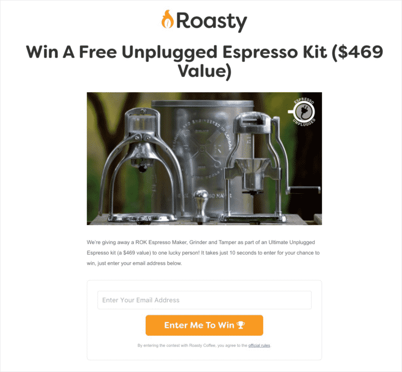 Roasty Coffee Contest Page