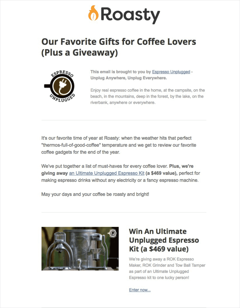 Roasty Coffee Newsletter