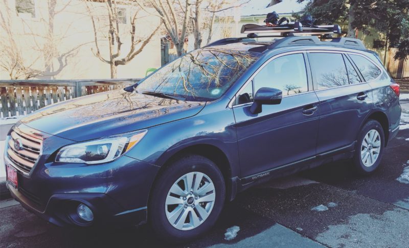 My New Subaru Outback with Snowboard Rack