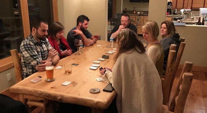 Playing Cards Against Humanity in Breckenridge