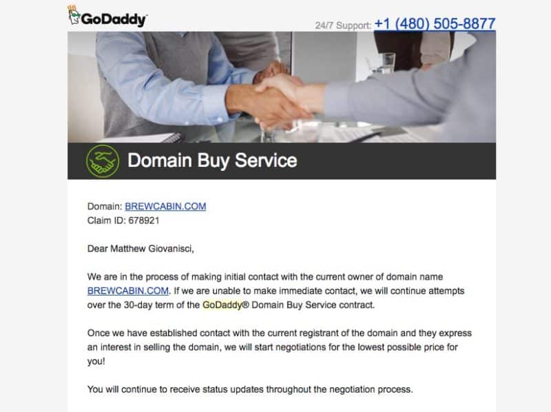 GoDaddy Domain Buy Service