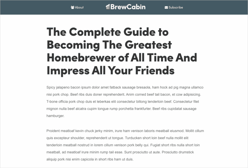 Brew Cabin Single Post Design