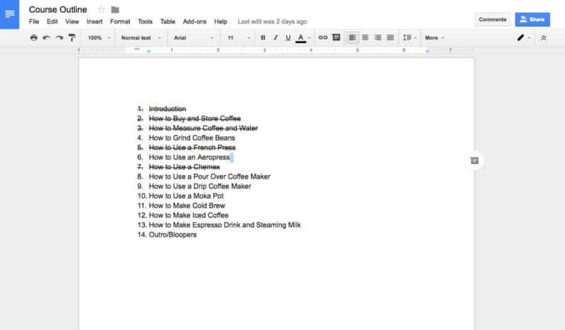 Roasty Course Outline