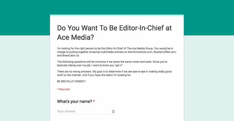 Editor-In-Chief Interview