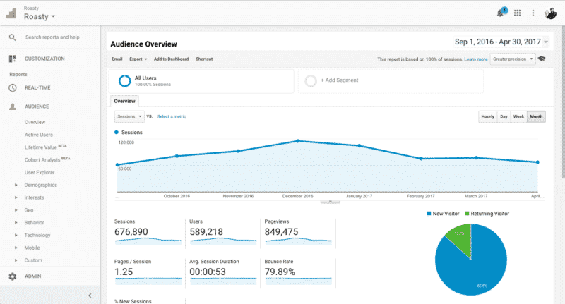 Roasty Traffic Google Analytics 2017