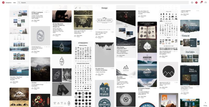 Design Pinterest Board for Updated Brew Cabin Logo