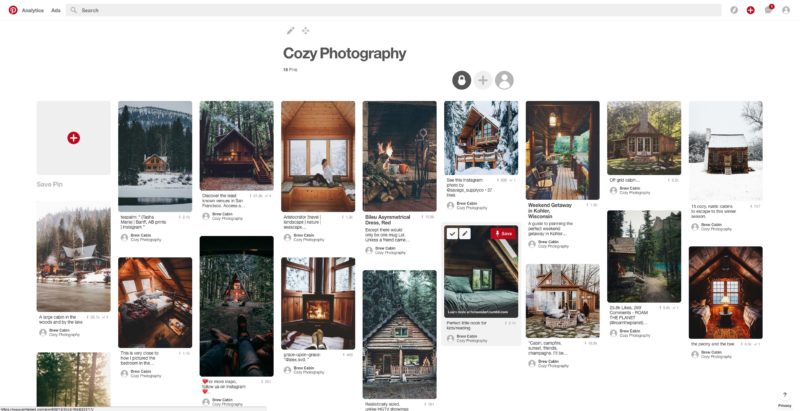 Cozy Cabin Photo Board