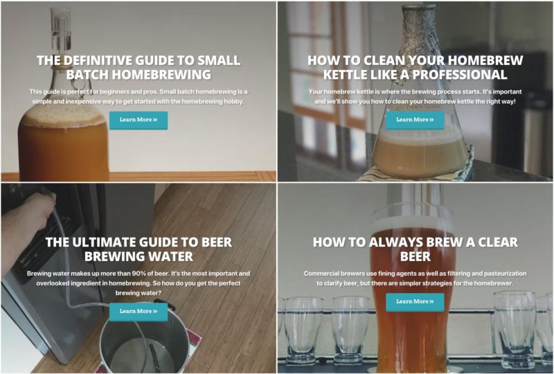 Brew Cabin Homepage Grid Design