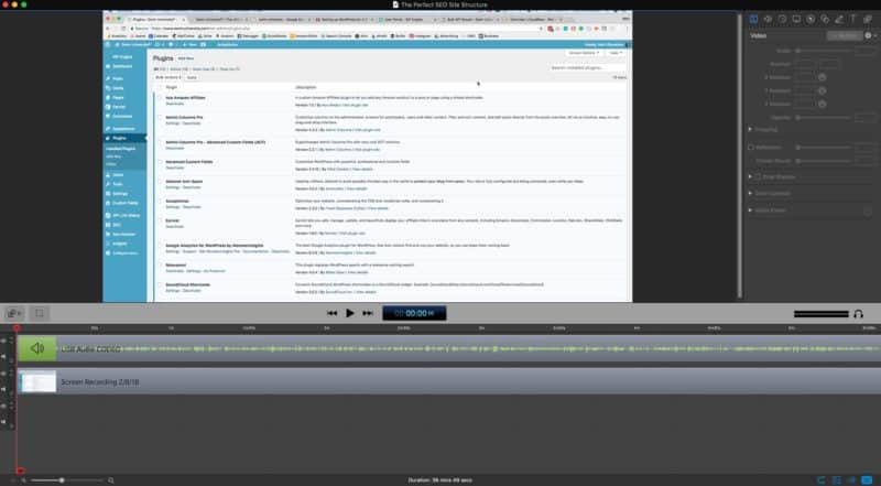 The first screen recording in ScreenFlow