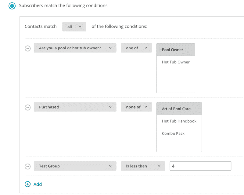 Subscribers Match the Following Conditions