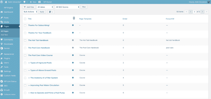 Course Lesson Pages