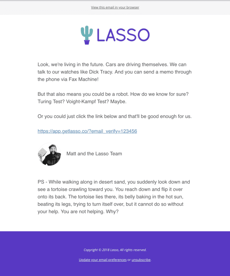 Lasso Email Verify