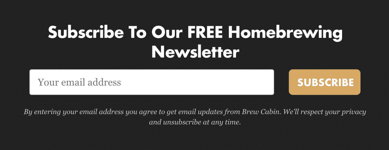 Original Brew Cabin Newsletter Optin
